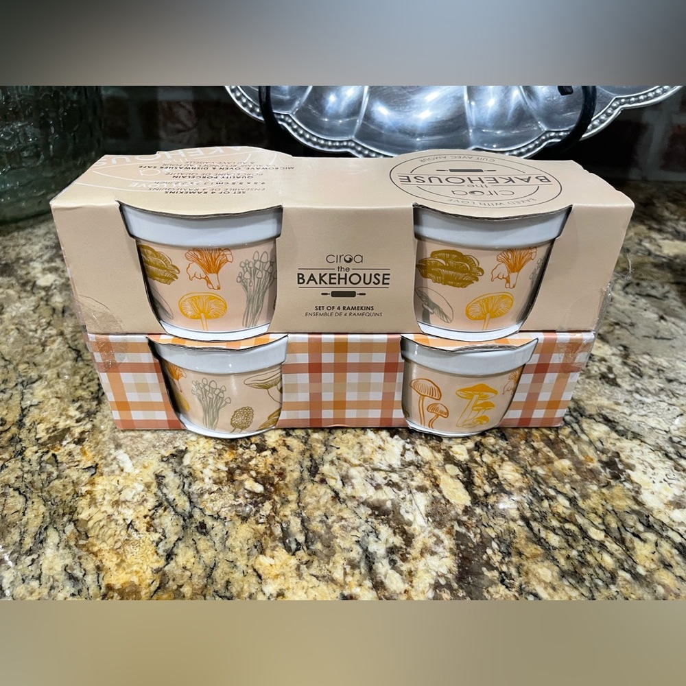 Ciroa Bake House ramekin set of (4) - vintage vegetables design Brand new
